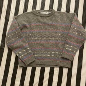 Vintage J. Christopher Sz M 100% Shetland Wool Boxy Sweater